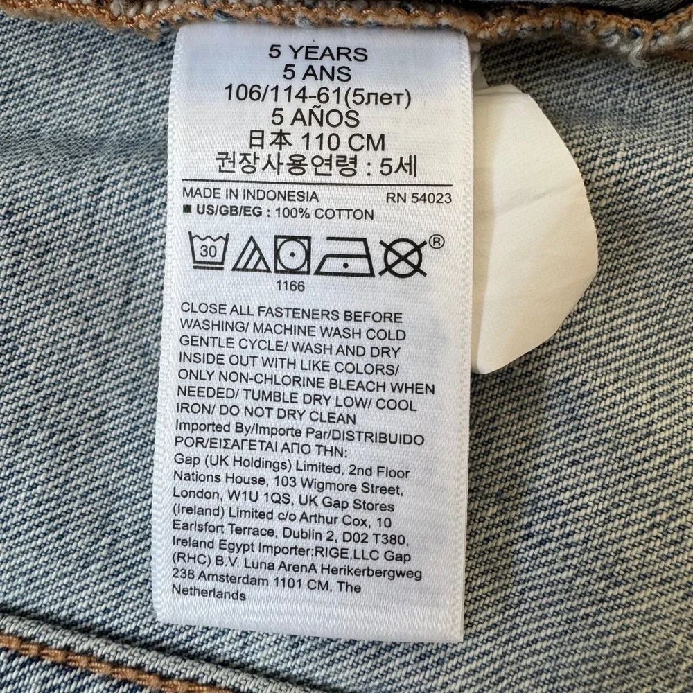 Baby Gap Denim Jacket Toddler 5 Years Light Wash Distressed Trucker